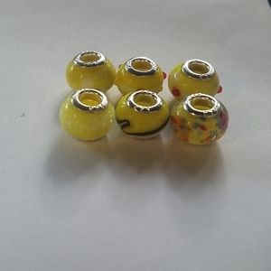 Sterling Silver Glass Beads *FITS ON ALL MA